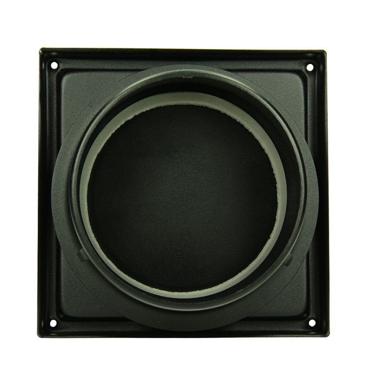 Renson 1066436 – schwarzes Edelstahl-Dunstabzugshaubengitter Typ 641 ø100 mm, Aufputzmontage | 2 Stk