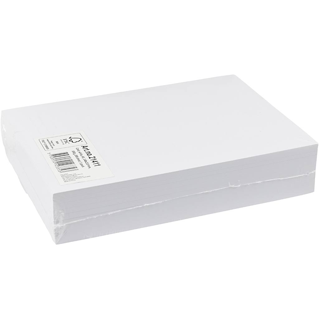 Creativ Company Farbkarton, A5, Blatt 148x210 mm, 180 gr, weiß, 200 Blatt 1 Karton