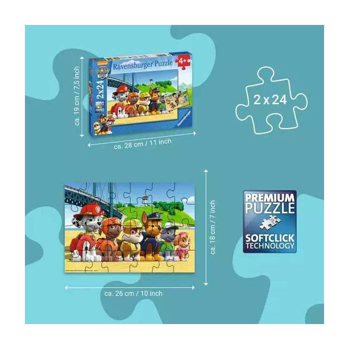 Ravensburger Puzzle Brave Dogs, 2x24st.