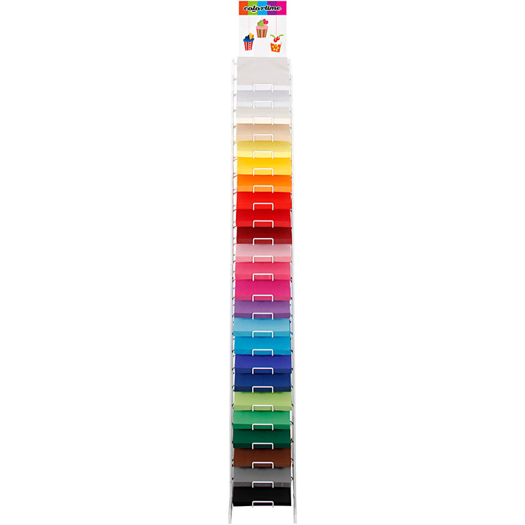 Colortime farbiger Karton, A4, Blatt 210 x 297 mm, 180 g, verschiedene Farben, 24 x 100 Blatt, 1 Karton