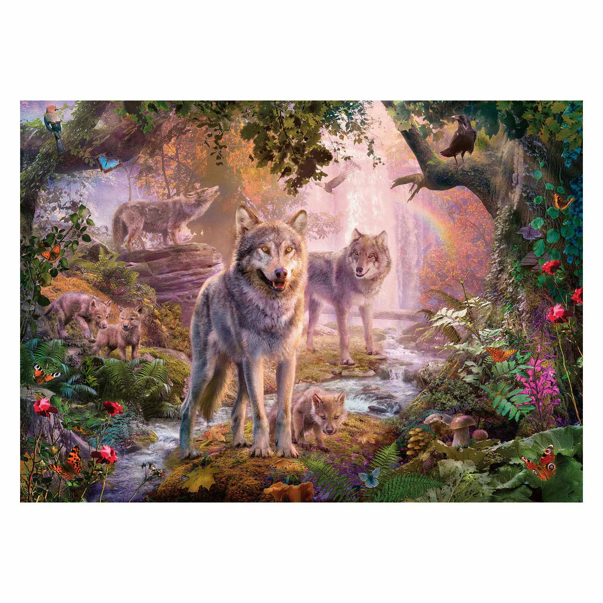 Ravensburger - Puzzle Wolven Familie im Sommer 1000st.