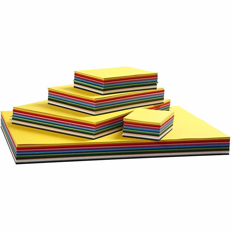 Colortime farbiger Karton, A3, A4, A5, A6, 180 g, verschiedene Farben, 1500 verschiedene Blätter, 1 Karton