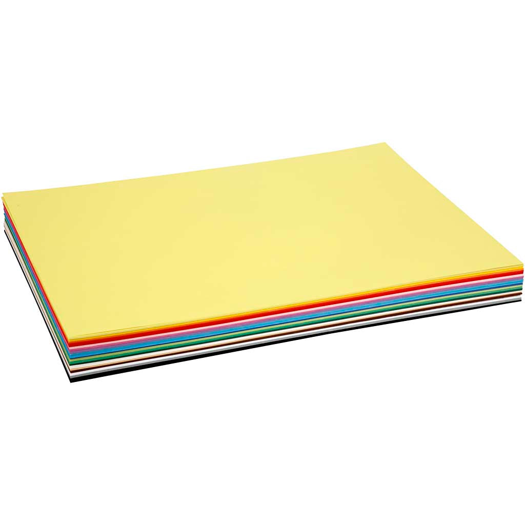 Colortime Farbkarton, A2, Blatt 420 x 594 mm, 180 g, verschiedene Farben, 300 verschiedene Blätter 1 Karton
