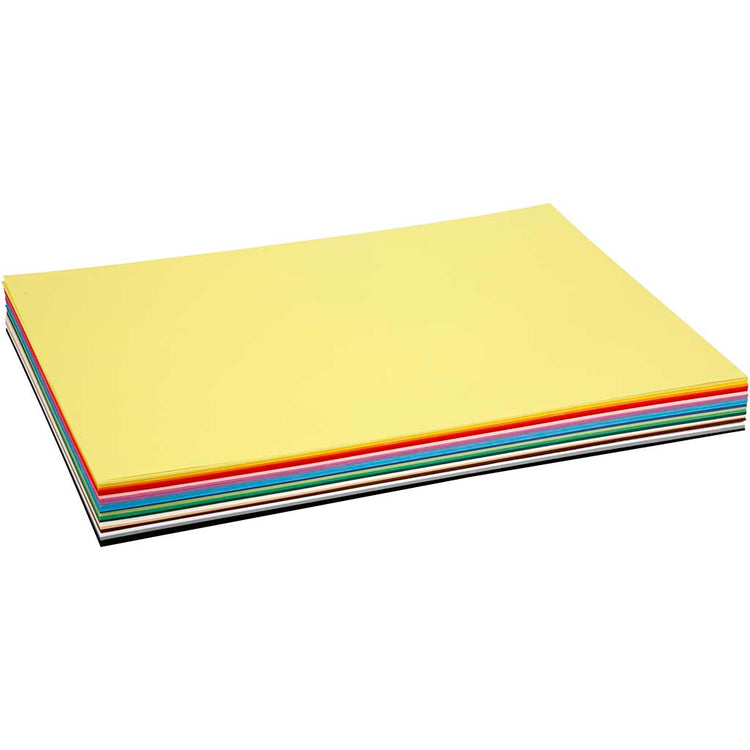 Colortime Farbkarton, A2, Blatt 420 x 594 mm, 180 g, verschiedene Farben, 300 verschiedene Blätter 1 Karton