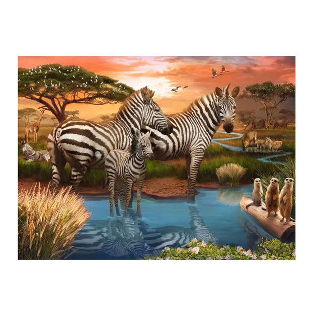 Ravensburger Jigsaw Zebras am Trinkort, 1000st.