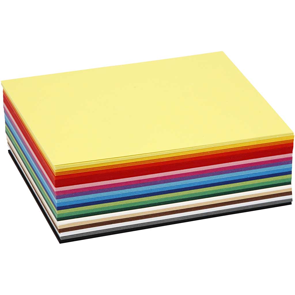 Colortime-Farbkarton, A6, Blatt 105 x 148 mm, 180 g, verschiedene Farben, 300 Blatt, 1 Karton