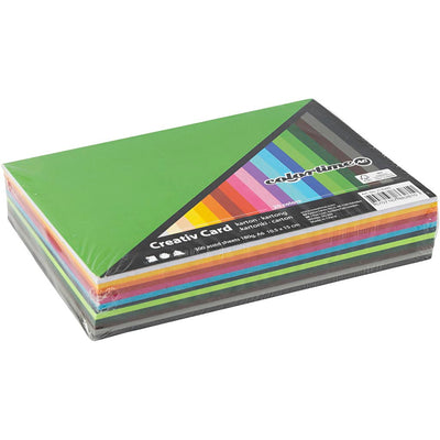 Colortime farbiger Karton, A6, Blatt 105 x 148 mm, 180 g, verschiedene Farben, 120 verschiedene Blätter, 1 Karton