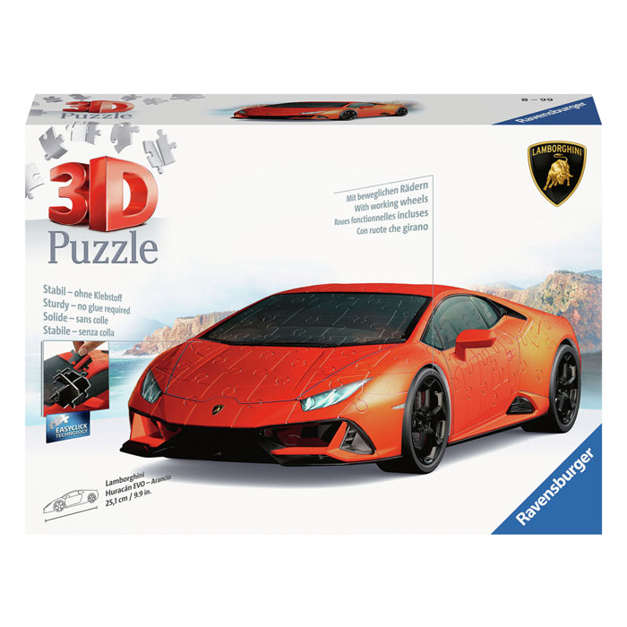 Ravensburger 3D -Puzzle Huracan Evo Arancio, 108st.