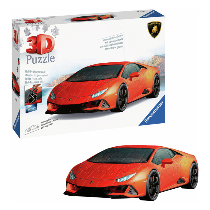 Ravensburger 3D -Puzzle Huracan Evo Arancio, 108st.