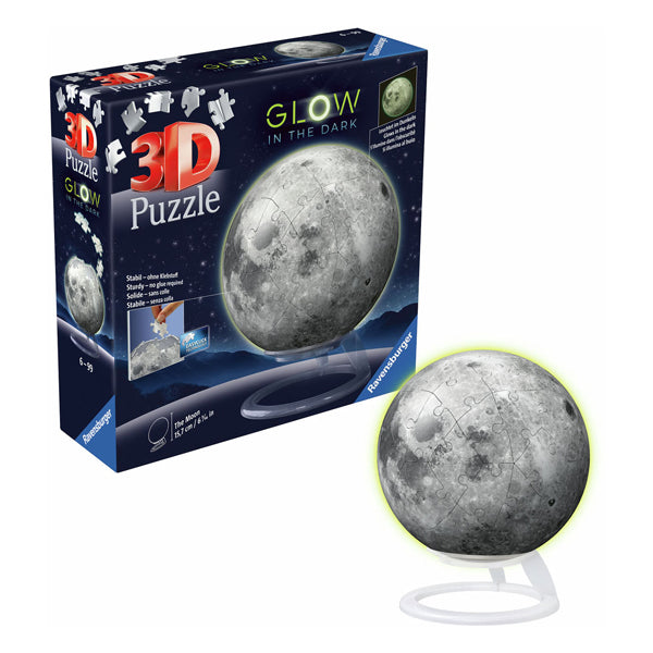 Ravensburger 3D -Puzzle -Ball Maan glüht im Dunkeln, 72.