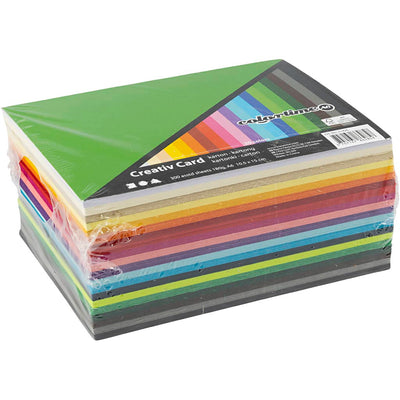 Colortime-Farbkarton, A6, Blatt 105 x 148 mm, 180 g, verschiedene Farben, 300 Blatt, 1 Karton