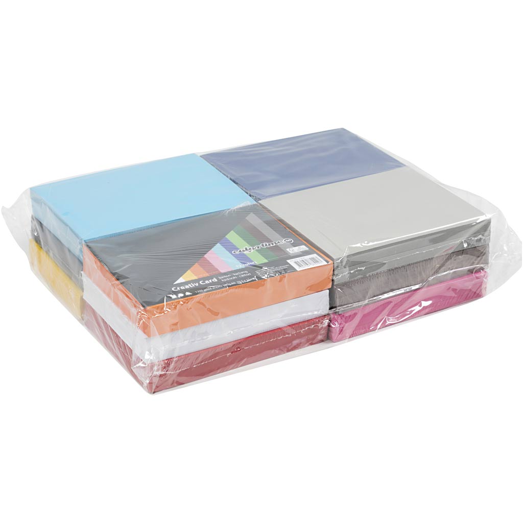Colortime farbiger Karton, A6, Blatt 105 x 148 mm, 180 g, verschiedene Farben, 12 x 100 Blatt, 1 Karton