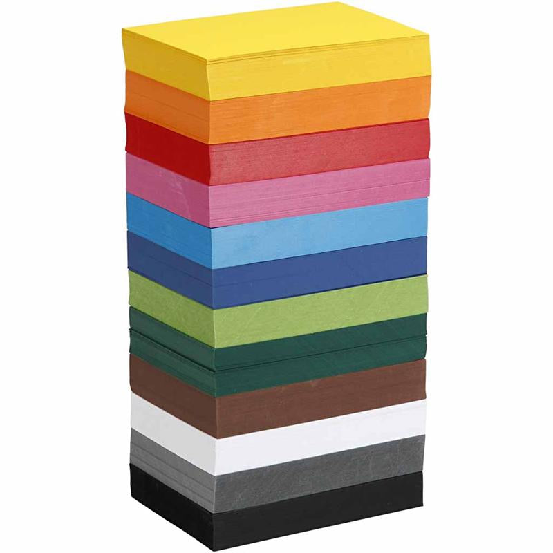 Colortime farbiger Karton, A6, Blatt 105 x 148 mm, 180 g, verschiedene Farben, 12 x 100 Blatt, 1 Karton