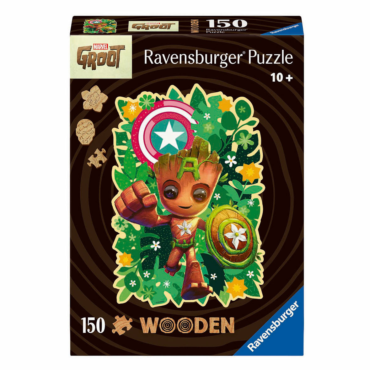 Ravensburger Holzprozzel Puzzle Marvel Groot, 150.