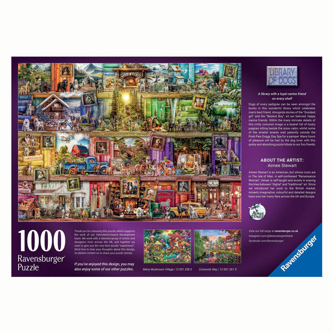 Ravensburger Puzzle Die Bibliothek der Hunde 1000 Stücke