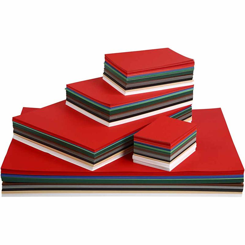 Weihnachtskarton, A2, A3, A4, A5, A6, 180 gr, verschiedene Farben, 1800 verschiedene Blätter 1 Karton