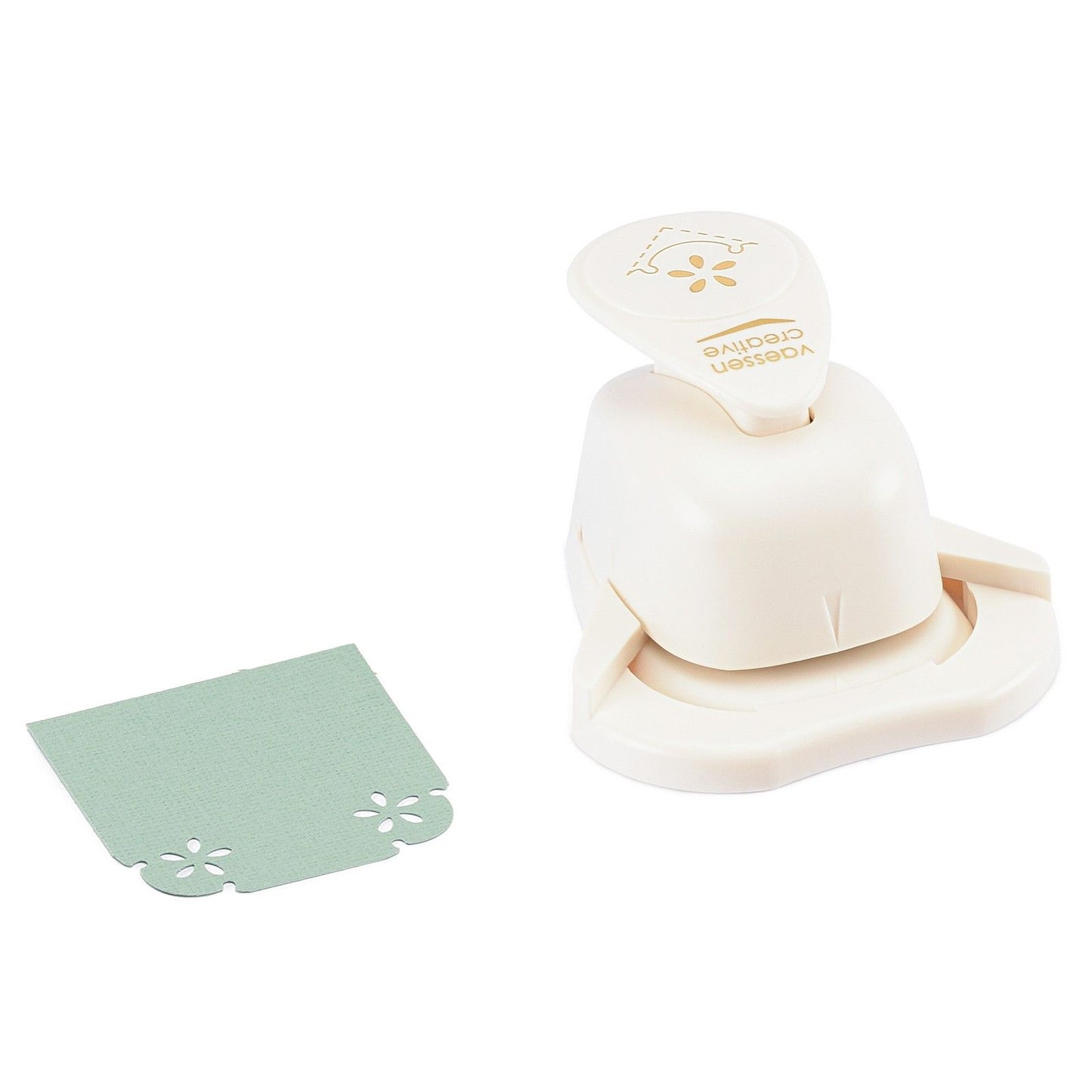 Vaessen creative • Eckstanzer Gänseblümchen mit Zierrand 2x2cm
