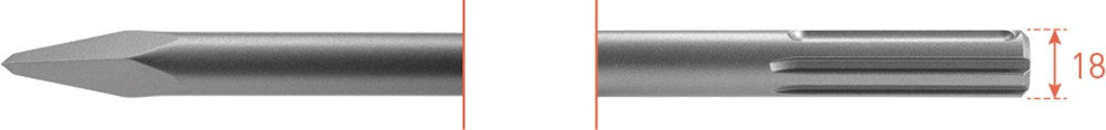 Rotec SDS Max Spitzmeißel 600 mm