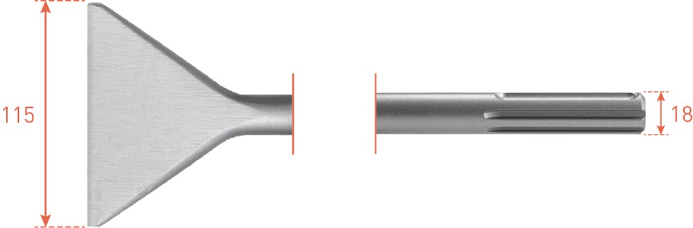 Rotec SDS Max Spatmeißel 115 x 350 mm