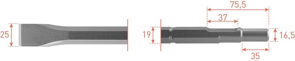 Rotec SDS-Flachmeißel 300 mm