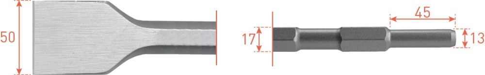 Rotec Breitspatmeißel 50x280mm 6k-17mm