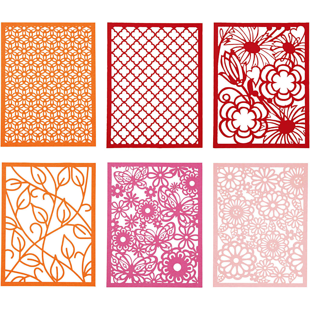 Creativ Company Kartonblock, A6, Blatt 104x146 mm, 200 g, Orange, Pink, Rot, Pink, 24 Stück 1 Karton