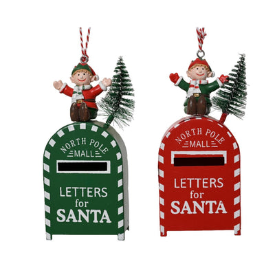 Decoris Weihnachtsaufhänger Briefkasten Eisen 4x2,5x10cm
