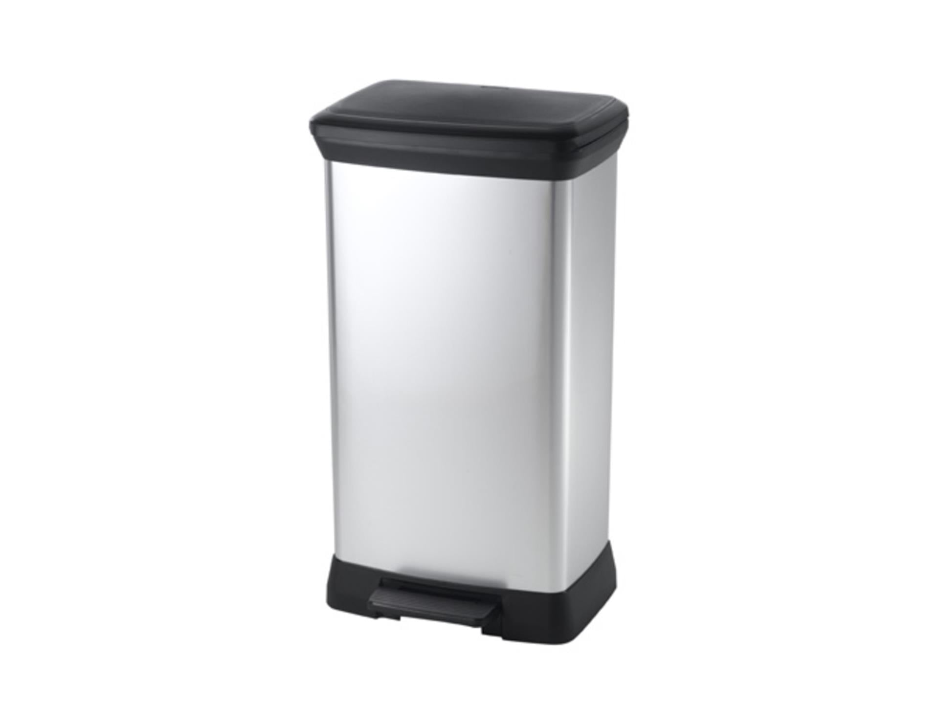 CHREVER CHREVER PEDAL BIN Deco Rechteckige 50 l silberfarben