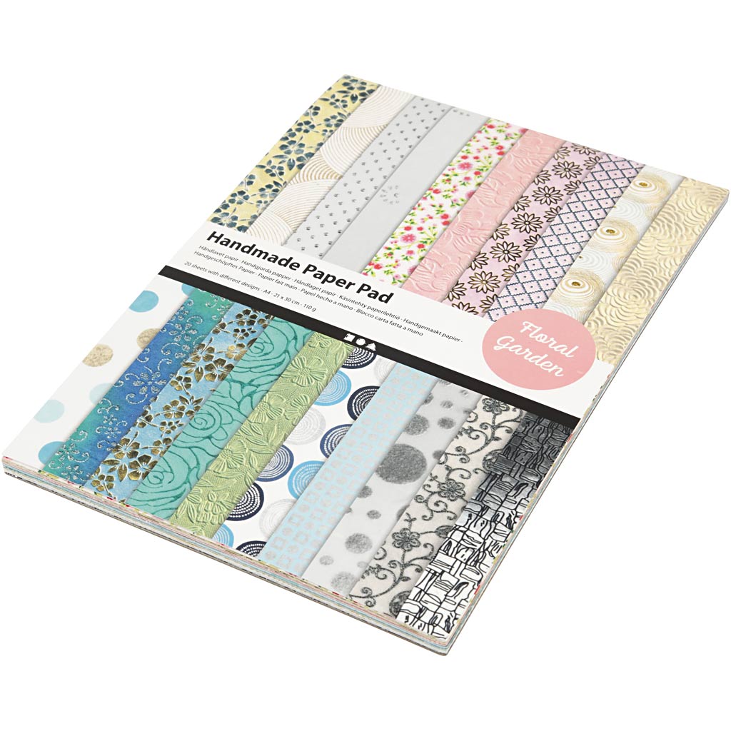 Papierblockblumen mit handgefertigtem Papier, 20 Blätter