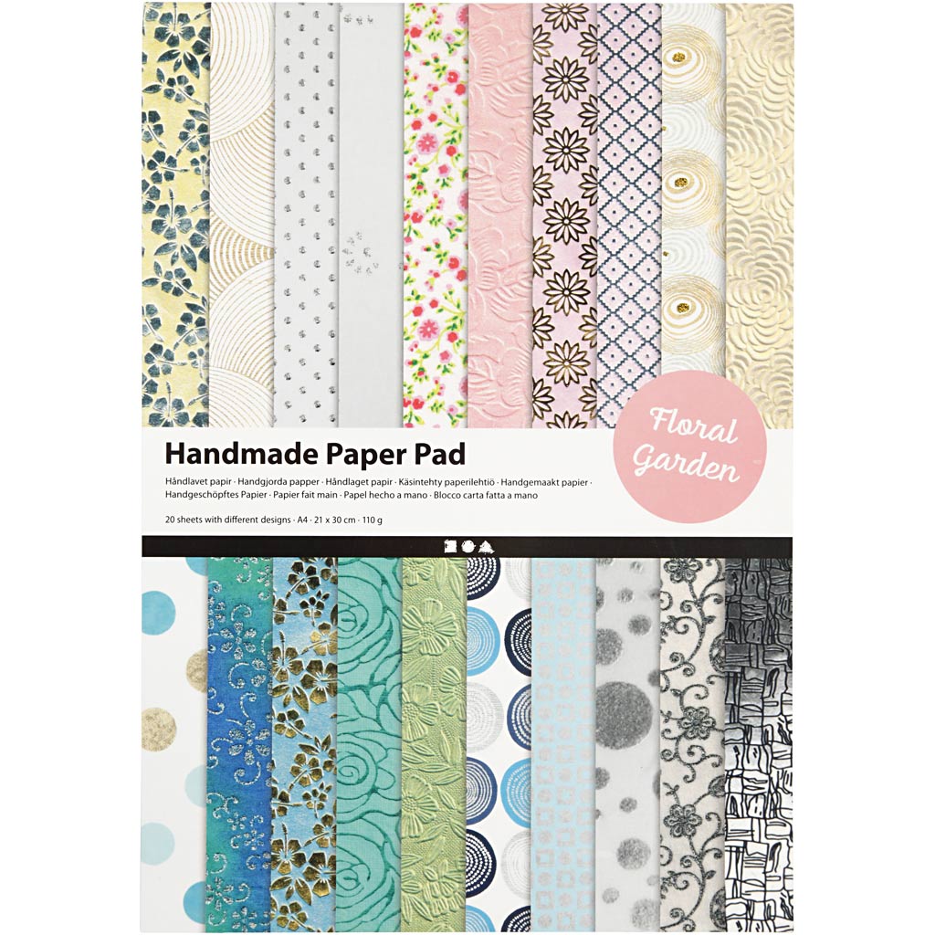 Papierblockblumen mit handgefertigtem Papier, 20 Blätter