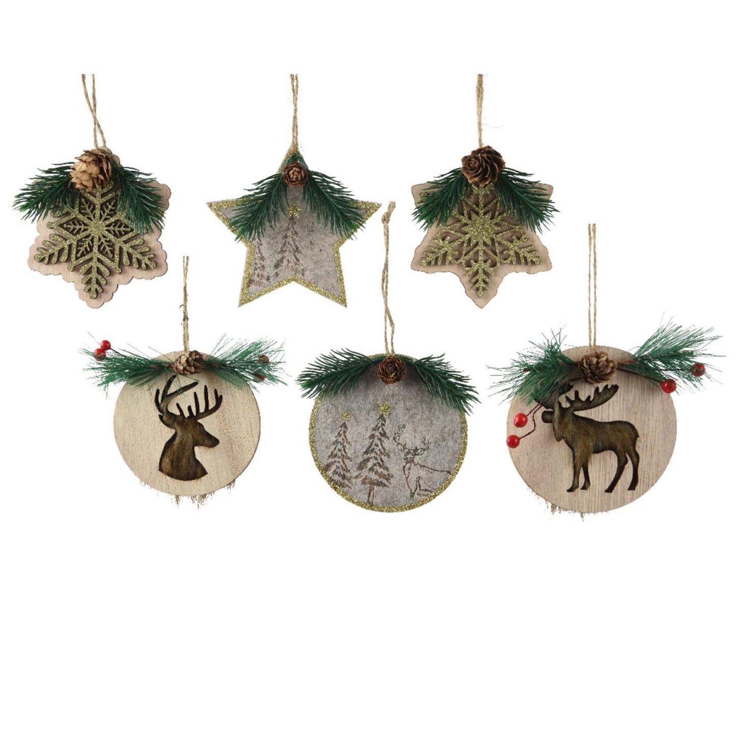 Decoris Weihnachtsanhänger Holz 8x1x8cm