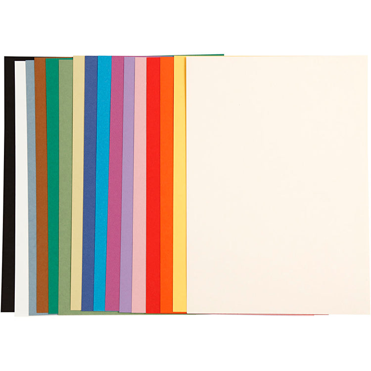 Creativ Company Französischer Karton, A4, Blatt 210x297 mm, 160 gr, verschiedene Farben, 16 div. Blätter 1 Karton