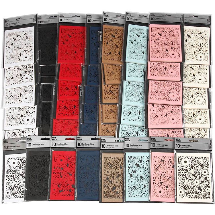 Creativ Company gemusterter Karton, Blatt 10,5x15 cm, 200 gr, verschiedene Farben, 8x10 Karton 1 Karton