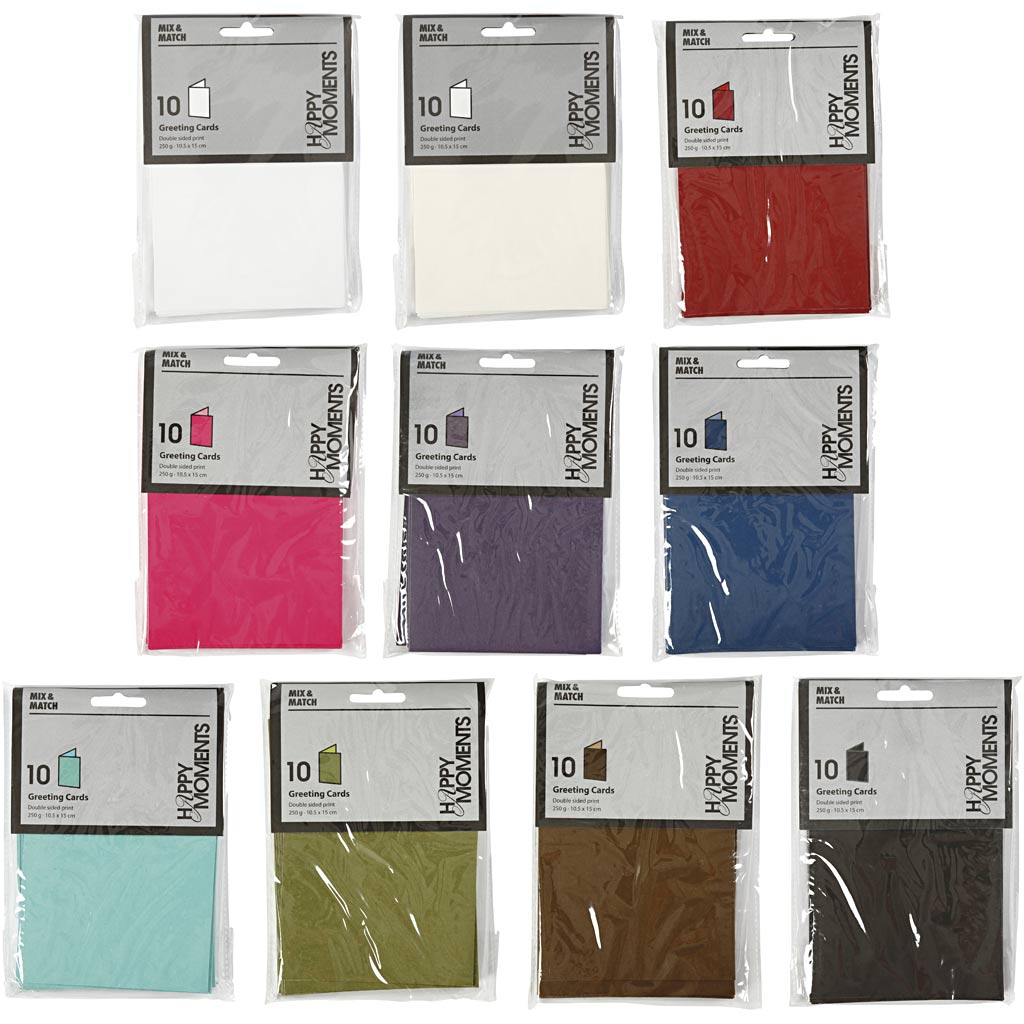 Creativ-Firmenkarte, Kartengröße 10,5x15 cm, Inhalt kann variieren, 250 gr, verschiedene Farben, 30 Boxen 1 Box
