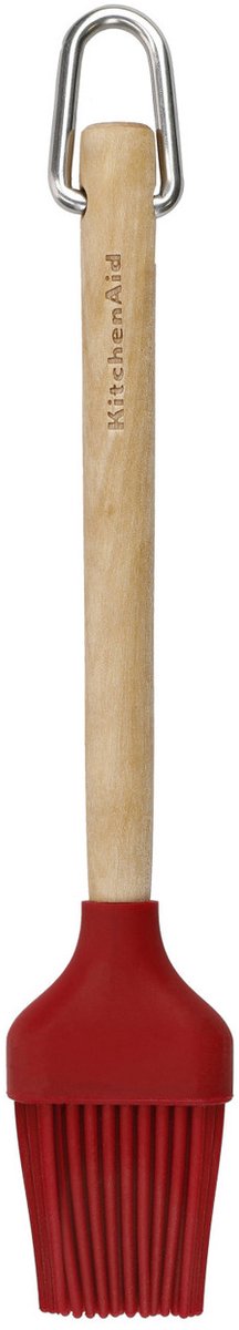 Kitchenaid Fettpinsel, Backpinsel, 29 cm, Silikon, Bambus, rot, hitzebeständig -