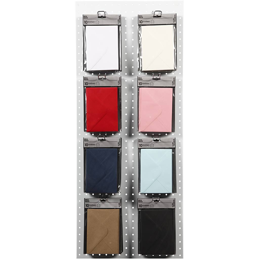 Umschläge der Firma Creativ, Umschlaggröße 11,5 x 16 cm, 110 g, schwarz, blau, rot, weiß, 8 x 10 Karton 1 Karton
