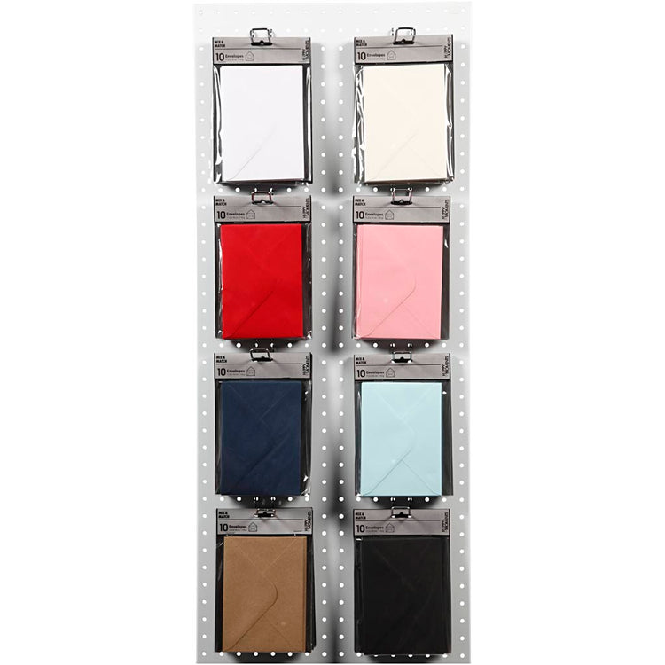 Umschläge der Firma Creativ, Umschlaggröße 11,5 x 16 cm, 110 g, schwarz, blau, rot, weiß, 8 x 10 Karton 1 Karton
