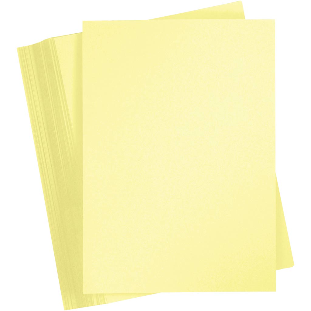 Creativ Company Farbkarton, A4, Blatt 210x297 mm, 180 gr, hellgelb, 100 Blatt 1 Karton
