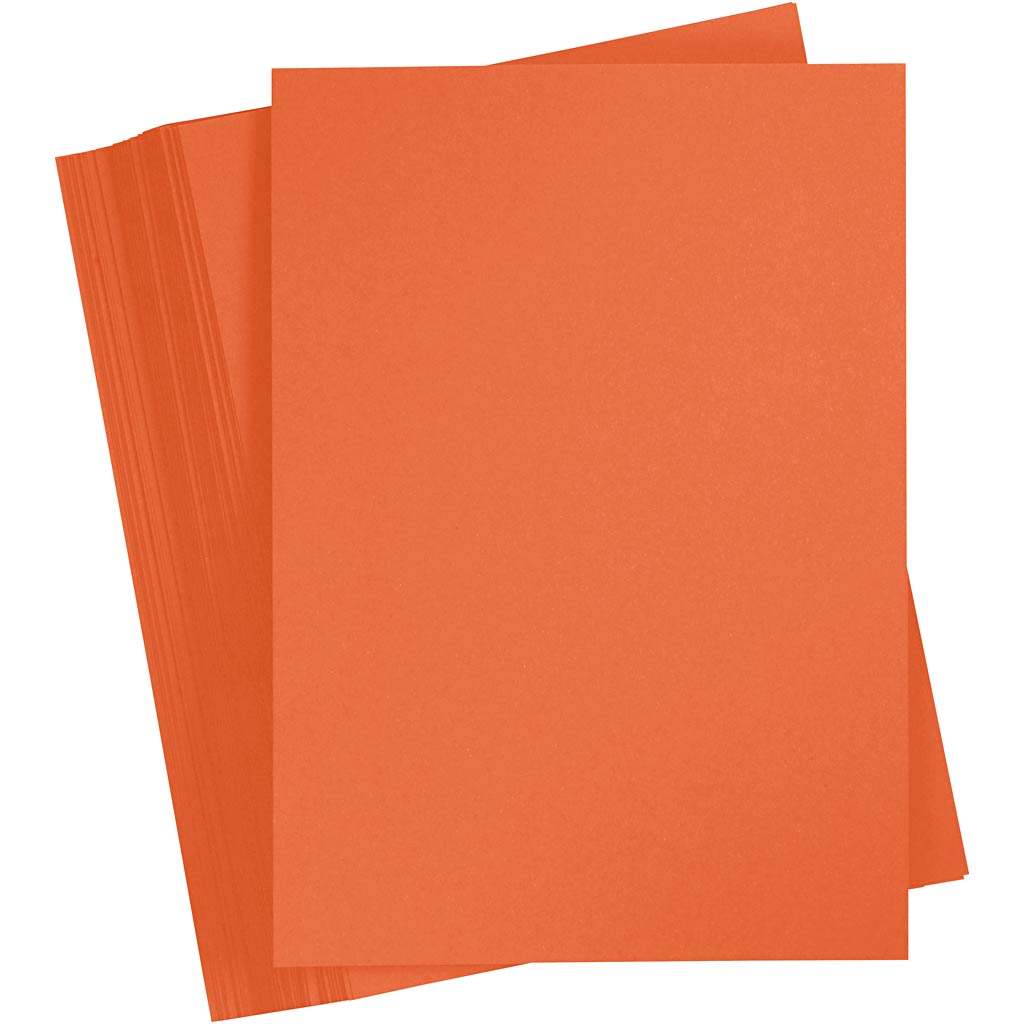 Creativ Company farbiger Karton, A4, Blatt 210 x 297 mm, 180 g, orange, 100 Blatt 1 Karton