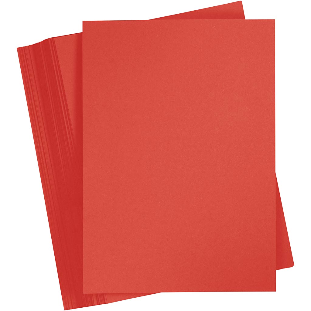 Creativ Company farbiger Karton, A4, Blatt 210 x 297 mm, 180 g, rot, 100 Blatt 1 Karton