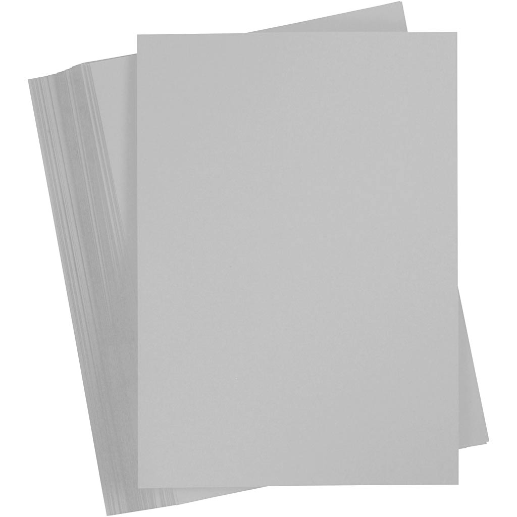 Creativ Company farbiger Karton, A4, Blatt 210 x 297 mm, 180 g, grau, 100 Blatt 1 Karton