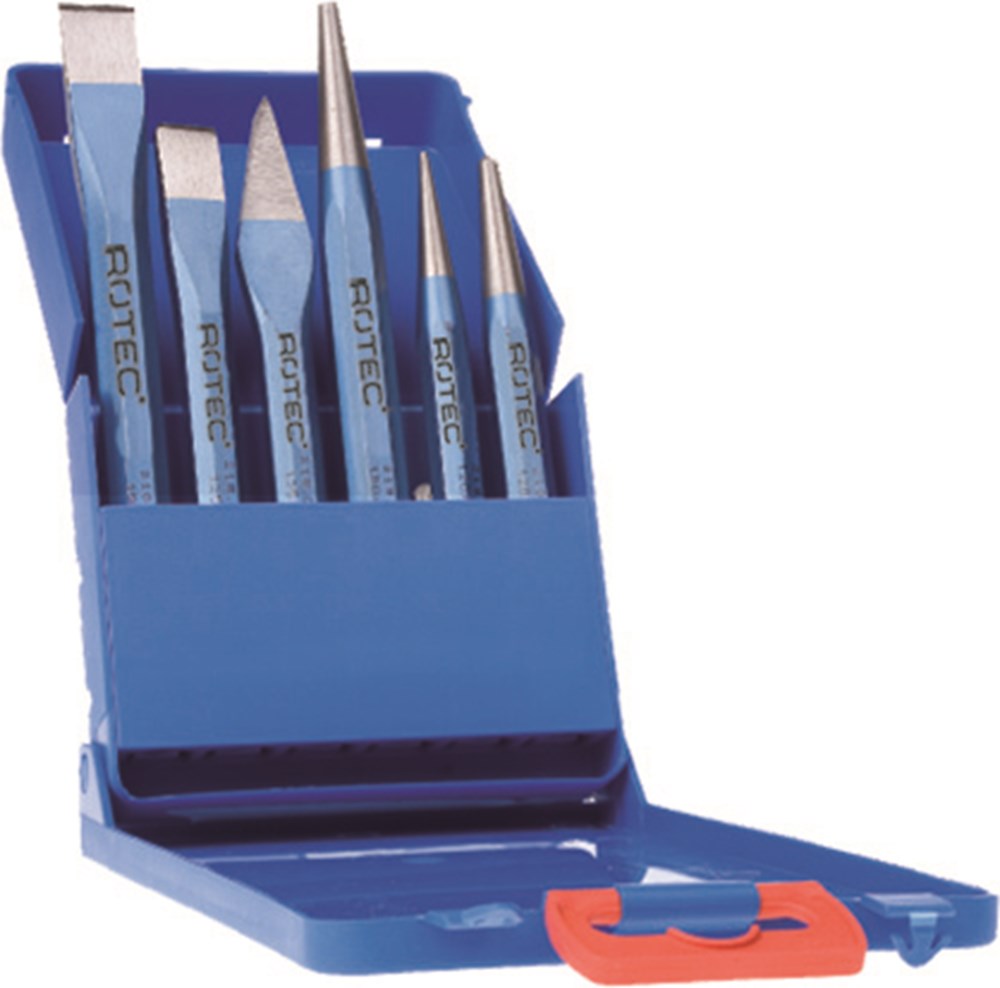 Rotec Kaltmeißel-Set 6-teilig in Kassette