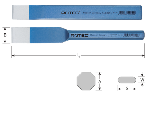 Rotec Schlitzmeißel flach 26x240mm