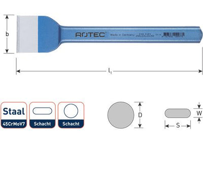 Rotec Fugenmeißel flach 60x230mm
