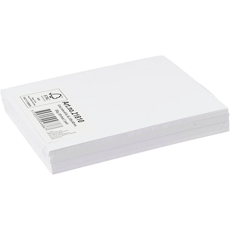 Creativ Company Farbkarton, A6, Blatt 105x148 mm, 180 gr, weiß, 100 Blatt 1 Karton