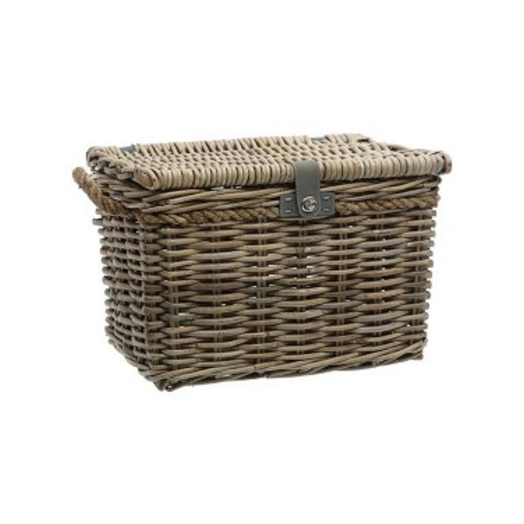 Rattan Fahrradkorb New Looxs Melbourne Large 45 Liter 45 x 33 x 31 cm - grau