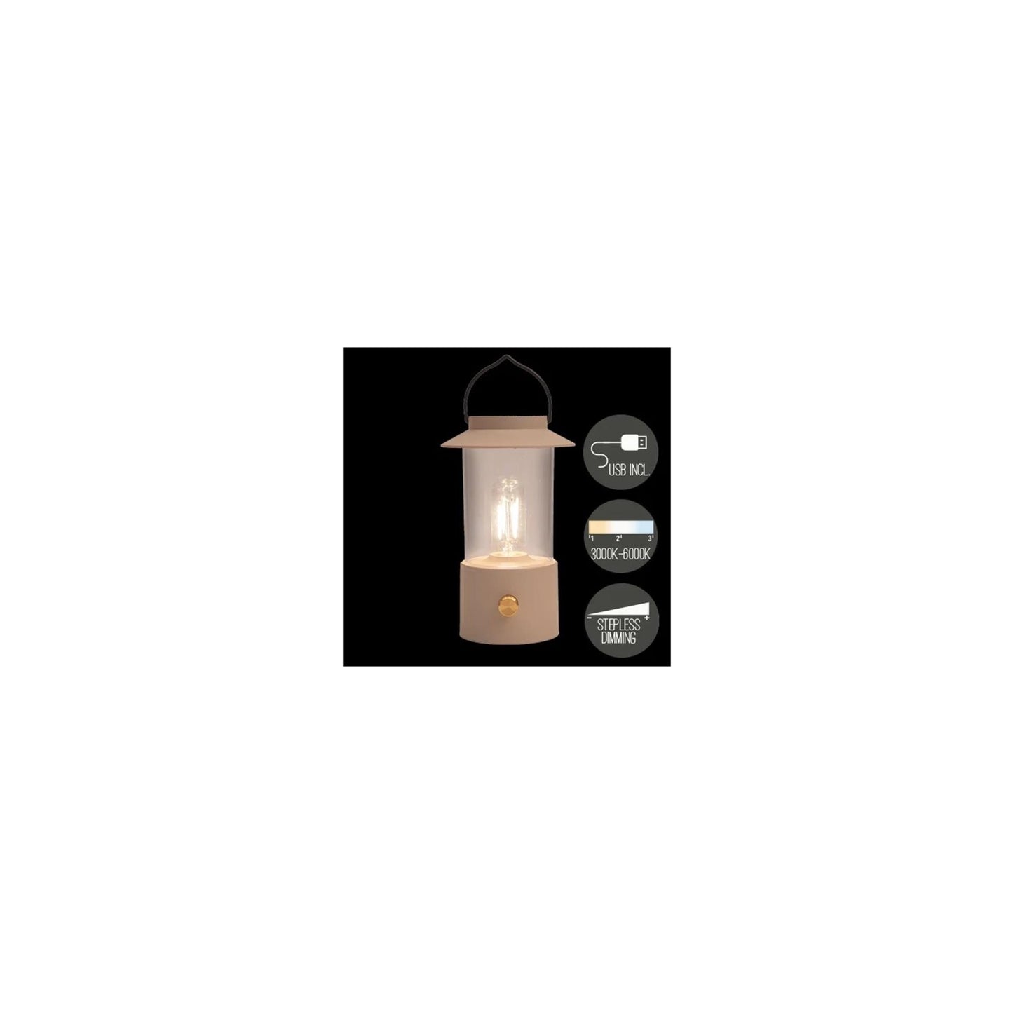 Anna's Collection LED-Laterne Sand 24x9cm auf USB