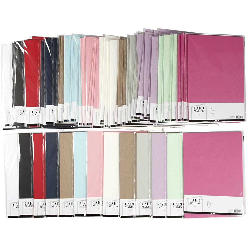 Creativ Firmenkarton, A4, Blatt 210x297 mm, 220 g, verschiedene Farben, 12x10 Karton 1 Karton