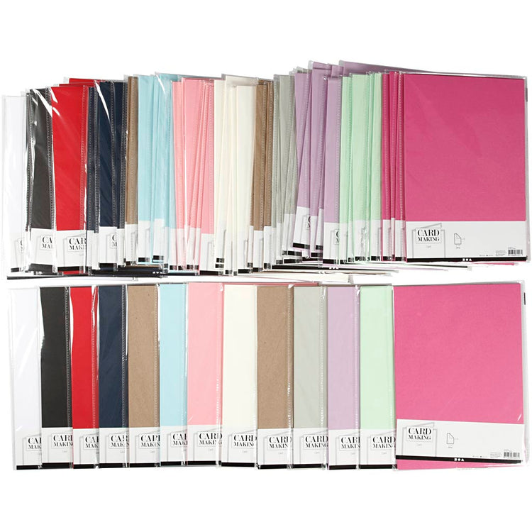 Creativ Firmenkarton, A4, Blatt 210x297 mm, 220 g, verschiedene Farben, 12x10 Karton 1 Karton
