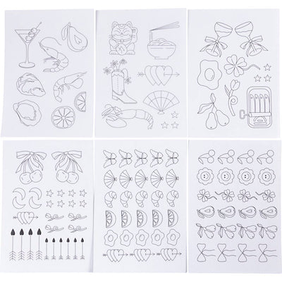 Wasserlösliche Stickbögen der Firma Creativ, dekorative Motive, A5, Blatt 148,5 x 210 mm, 6 Blatt 1 Box